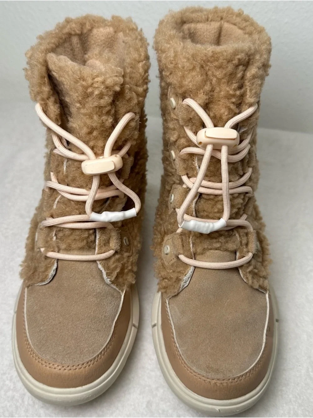 Sorel Explorer II Joan Cozy Shearling Boot Fur Round Toe Travel Winter Youth 1